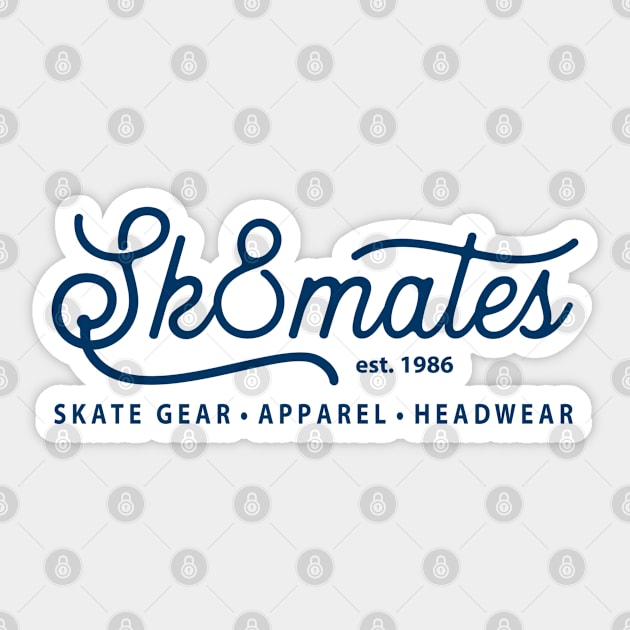 Sk8mates Vintage Logo Design Est 1986 Back Printed Design Sticker by Timeless Chaos